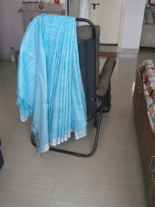 Elegant Blue Cotton Saree with blouse