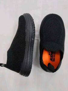 Black Knit Slip-On Boys Sneakers (CK)