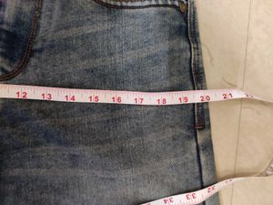 Denim Wide Leg Blue Faded Jeans