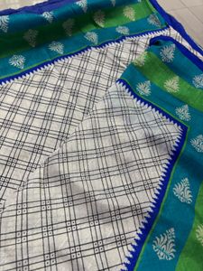 Black And White Checked Saree