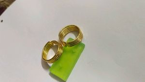 Gold-tone Wire Rings - Set of 2