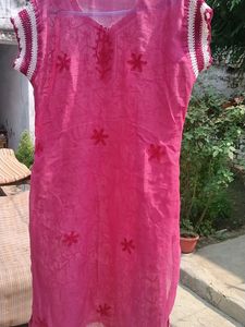 Chikan With Cotton Kurti