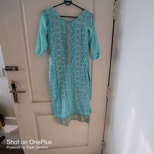 Sky Blue Embroidered Kurta Set