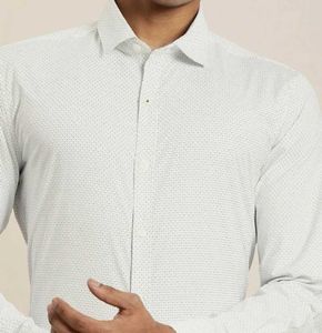 Stylish White Patterned Shirt