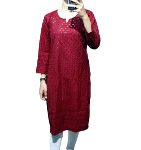 Shiny Red Kurta (Women)
