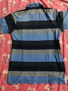 Blue Striped Polo Shirt - XXL