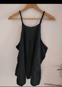 Elegant Black Tiered Korean Top
