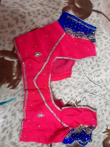 Work Saree With Blouse Stitched