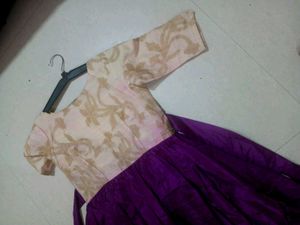 Elegant Wine &amp; Gold Girls Dress