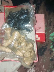 Vintage Chess Set Pieces, 2 Piece