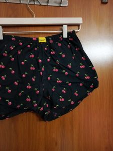 Cherry Print Ultra Mini Shorts For Lounge Wear