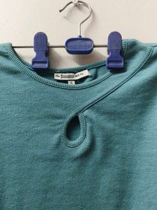 Cute Teal Puff Sleeve Top