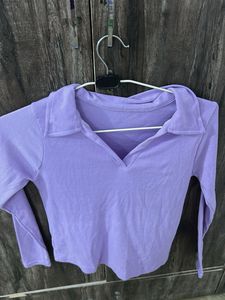 Cute Purple Long Sleeve Top