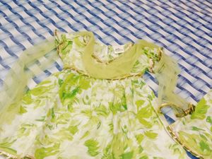 Cute Green Floral Dress Set