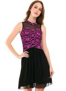 Pink &amp; Black Lace Dress/Midi