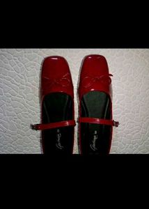 Cherry Red Marry Jane Flats