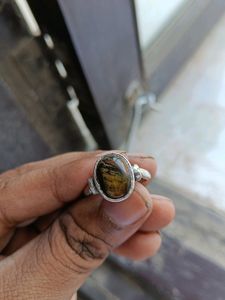 NATURAL TIGER EYE STONE RING IN SILVER