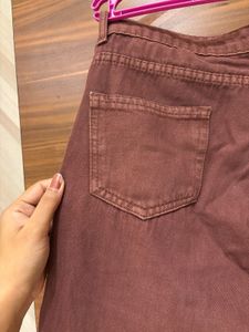 Brown Denim Wash cargo Jeans