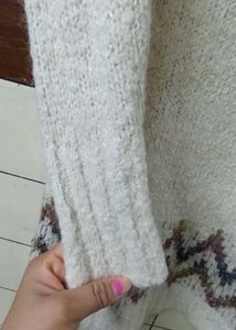 Patterned Knit Sweater Dress