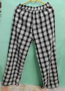 Plaid Wide Leg Pants