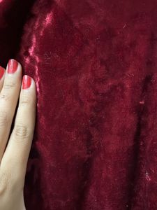 Red Velvet Full Sleeve Dress