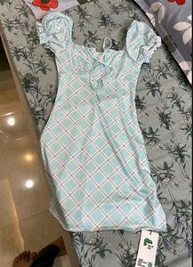 Mint Checkered  Mini dress