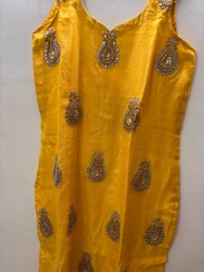 Yellow Embroidered Kurta