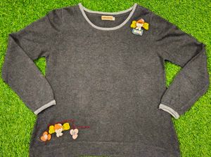 Imported Cute Embellished Grey Sweater
