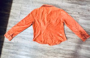 Corduroy Shirt/Jacket: Orange: Large