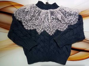 Cute Navy Blue Knit Sweater