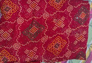 Red Bandhani saare
