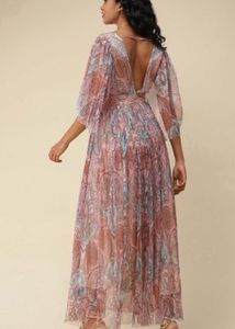 Label Ritu KumarPink Printed Maxi Dress