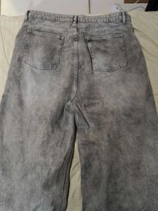 Gray Wide Leg Jeans