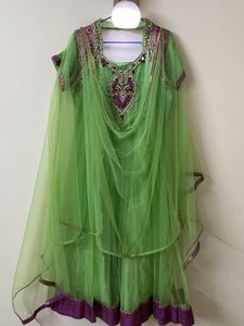 Sawan Special Light Green Anarkali And Dupatta