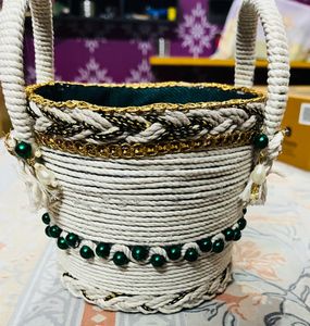 Handcrafted Rope Basket Only 1