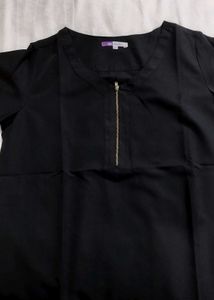 Black Zipper Detail Top