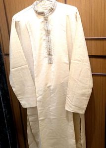 Cream Color / Off White Kurta Set For Men & Boys