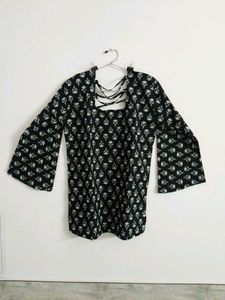 Printed Square Neck Top