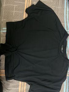 Black Only Front Tie Top
