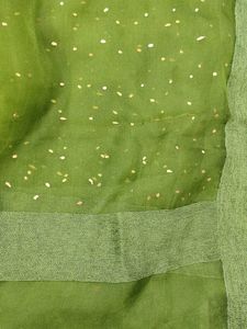 Green &amp; Gold Silk Suit And Dupatta