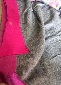 Linen Jamdani saree Without Blouse Hand weaving