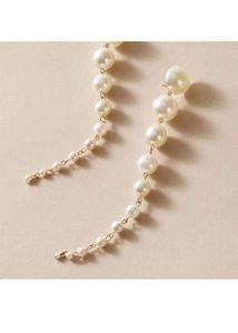 Elegant White Pearl Dangle Drop Earrings