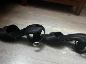 Open Toe Black Heels