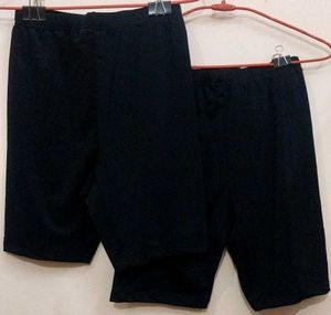 Women Shorts - Skin Fit Tights- Set Of 2