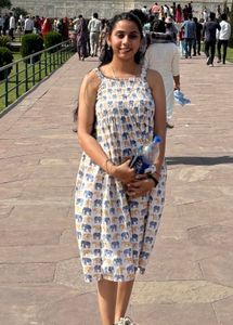 Custom Printed Ethnic Maxi Dress In White Color