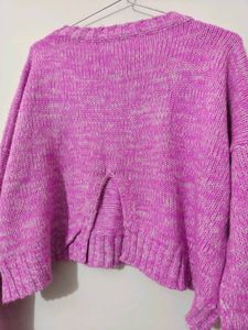 Pink Knit Crop Sweater
