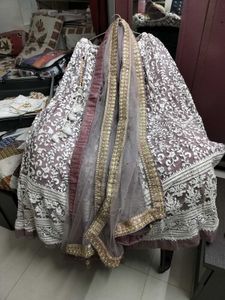 Light Lavender Colored Lehenga Skirt And Dupatta