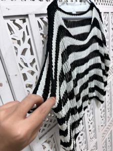 🎀Striped Oversized Knitted Top C