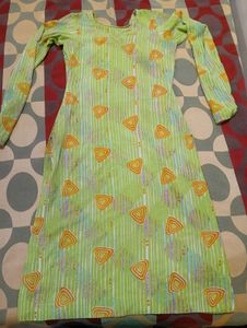 Green Triangle Print Long Sleeve Tunic