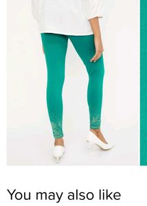 Sea Green Printed Foil Leggings